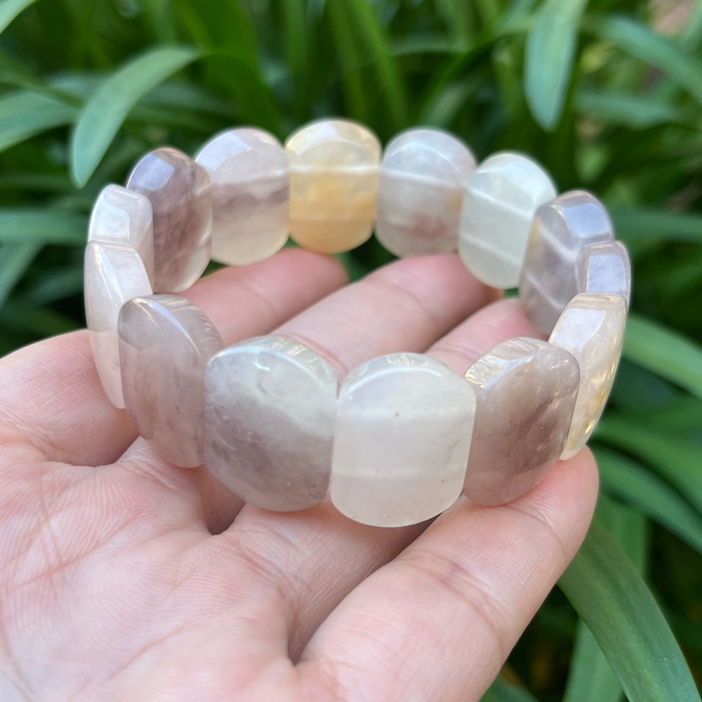 Stretchable Purple aventurine soft bangle‎